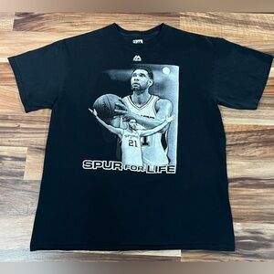 Tim Duncan San Antonio Spurs #21 NBA "Spur for Life" Majestic Graphic T-Shirt